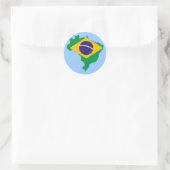 Flaggenkarte Brasilien Runder Aufkleber (Tasche)