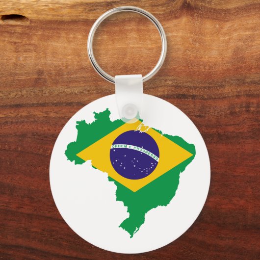 Flaggenkarte Brasilien Schlüsselanhänger (Vorderseite)