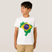Flaggenkarte Brasilien T-Shirt (Vorne ganz)