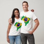 Flaggenkarte Brasilien T-Shirt (Unisex)