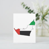 Flaggenkarte der Arabischen Emirate Postkarte (Stehend Vorderseite)