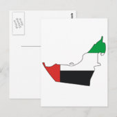 Flaggenkarte der Arabischen Emirate Postkarte (Vorne/Hinten)