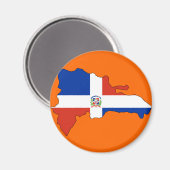 Flaggenkarte der Dominikanischen Republik Magnet (Vorderseite/Rückseite)