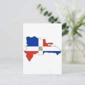 Flaggenkarte der Dominikanischen Republik Postkarte (Stehend Vorderseite)
