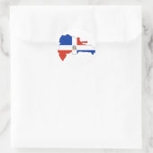 Flaggenkarte der Dominikanischen Republik Runder Aufkleber (Tasche)