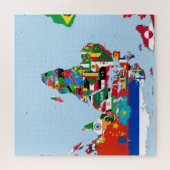 Flaggenkarte der Welt 2 Puzzle (Horizontal)