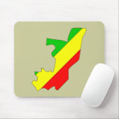 Flaggenkarte des Kongos Brazzaville Mousepad (Mit Mouse)