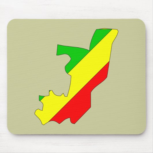 Flaggenkarte des Kongos Brazzaville Mousepad (Vorne)