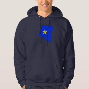 Flaggenkarte des Kongos Kinshasa Hoodie