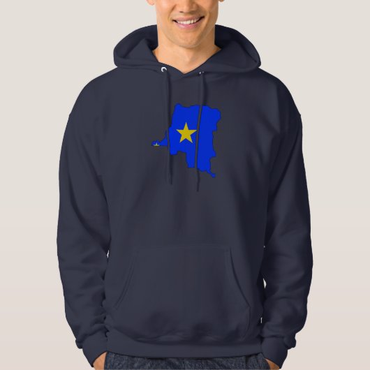 Flaggenkarte des Kongos Kinshasa Hoodie (Vorderseite)