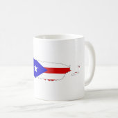 Flaggenkarte des puerto rico kaffeetasse (VorderseiteRechts)