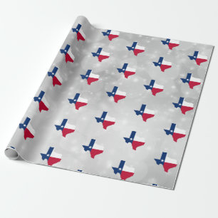 Flaggenkarte des Staates Texas Geschenkpapier