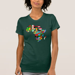 Flaggenkarte Frauen Mutter Afrika des T-Shirt