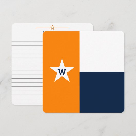 Flaggenkarte für Orange & Navy Blue Texas (Vorne/Hinten)