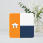 Flaggenkarte für Orange & Navy Blue Texas (Stehend Vorderseite)