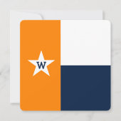 Flaggenkarte für Orange & Navy Blue Texas (Vorderseite)