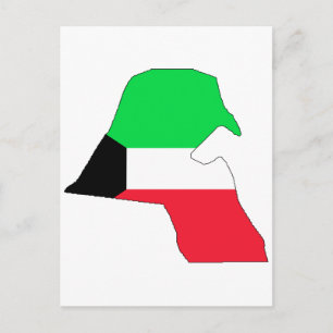 Flaggenkarte Kuwait Postkarte
