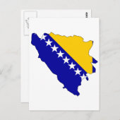Flaggenkarte von Bosnien und Herzegowina Postkarte (Vorne/Hinten)