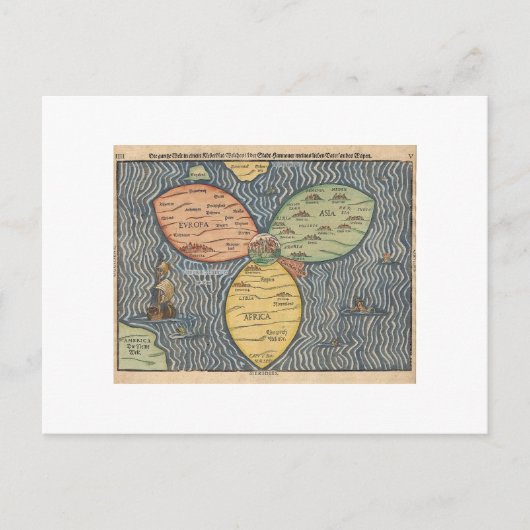 Flaggenklee-Blatkarte 1581 Postkarte (Vorderseite)