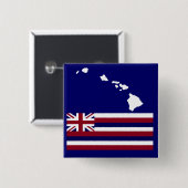 Flaggenknopf der hawaiischen Inseln n Button (Vorne & Hinten)