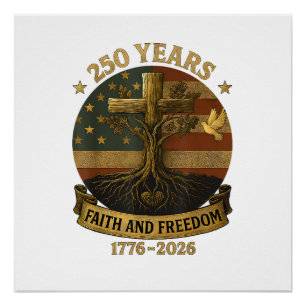 Flaggenkreuzbaum 250 Jahre Glaube und Freiheit 177 Poster