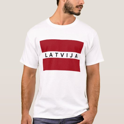 Flaggenland Latvija Textname Lettlands lettischer T-Shirt (Vorderseite)