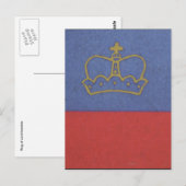 Flaggenliechtensteinkrone Postkarte (Vorne/Hinten)
