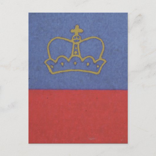 Flaggenliechtensteinkrone Postkarte (Vorderseite)