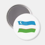 Flaggenmagnet Usbekistan Magnet (Vorderseite/Rückseite)