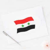 Flaggenmarke Syrien Ovaler Aufkleber (Umschlag)