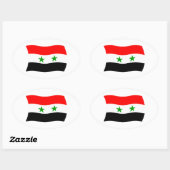 Flaggenmarke Syrien Ovaler Aufkleber (Blatt)