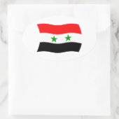 Flaggenmarke Syrien Ovaler Aufkleber (Tasche)