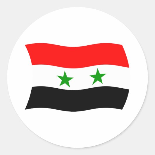 Flaggenmarke Syrien Runder Aufkleber (Vorderseite)