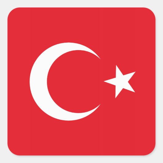 Flaggenmarke Türkei Quadratischer Aufkleber (Vorderseite)