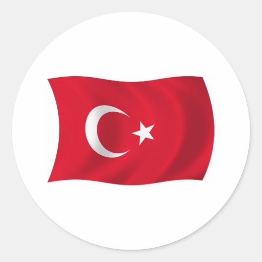 Flaggenmarke Türkei Runder Aufkleber (Vorderseite)