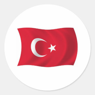 Flaggenmarke Türkei Runder Aufkleber