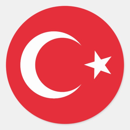 Flaggenmarke Türkei Runder Aufkleber (Vorderseite)