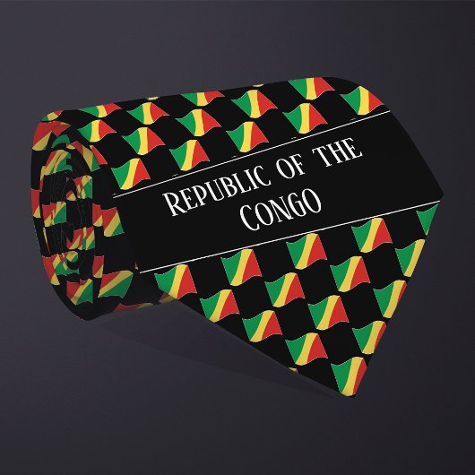 Flaggenmuster der Wavy Republik Kongo Krawatte