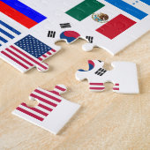 Flaggenmuster des FUSSBALLS 2014 Puzzle (Seite)