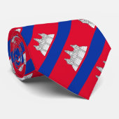 Flaggenmuster Kambodschas Krawatte (Gerollt)