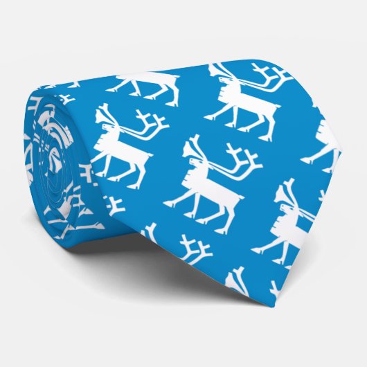 Flaggenmuster von Tromsø, NORWEGEN Krawatte (Gerollt)