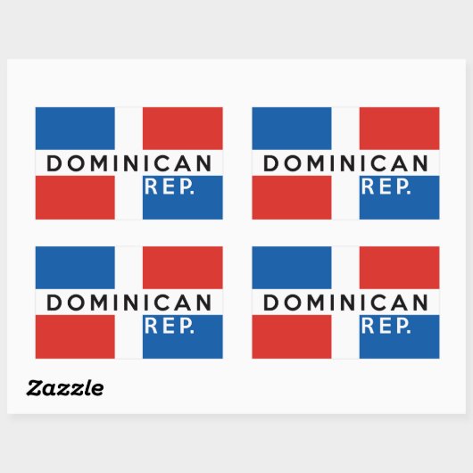 Flaggenname der dominierenden Republik Rechteckiger Aufkleber (Blatt)