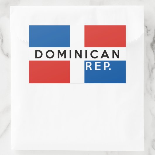 Flaggenname der dominierenden Republik Rechteckiger Aufkleber (Tasche)
