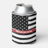 Flaggenname der Grunge Thin Red Line-Feuerlöschsta Dosenkühler (Kanne Vorderseite)