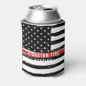 Flaggenname der Grunge Thin Red Line-Feuerlöschsta Dosenkühler (Kanne Rückseite)