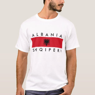 Flaggennations-Symbolname Albanien-Landes langer T-Shirt