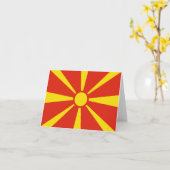 Flaggennotecard für Nordmakedonien Karte (Gelbe Blume)