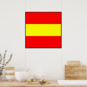 Flaggennummer des maritimen Alphabets 1 Buchstabe Poster (Küche)