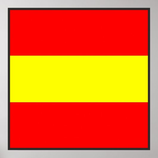 Flaggennummer des maritimen Alphabets 1 Buchstabe Poster (Vorne)