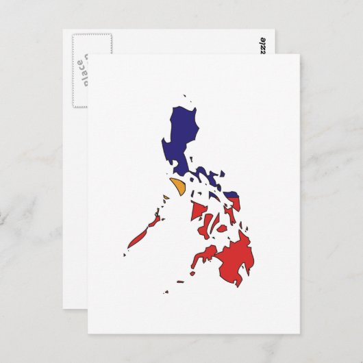 Flaggenplan der Philippinen Postkarte (Vorne/Hinten)